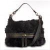 Lamb Fur Shoulder Bag with Leather (Helena)